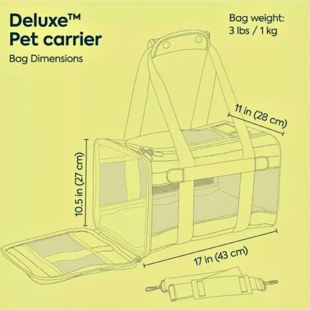 Sherpa Original Deluxe Travel Pet Carrier, Dog Cat Airline Approved Black Medium